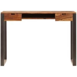 SUPERMARKET Bureau 110x55x78 Cm Bois Solide De Sesham Acier 10 SUPERMARKET Bureau 110x55x78 Cm Bois Solide De Sesham Acier -France Bureau Soldes 2022 63680538 4