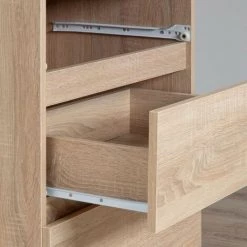 AKORD Bureau Informatique Gauche, Bureau D' Ordinateur, 90 Cm, PIKSEL, Mat, équipé D'une étagère à Clavier Coulissante Systeme Sans Poignée Chêne Sonoma / Chêne Sonoma 3 étagères 1 Tiroirs 1 Portes1 -France Bureau Soldes 2022 63681145 5