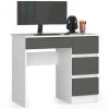 AKORD Bureau Informatique Droit A-7 Blanc 90 Cm Bureau D' Ordinateur (4) Tiroirs Couleur Gris Graphite Mat - 90x50x77 Cm -France Bureau Soldes 2022 63681207 1