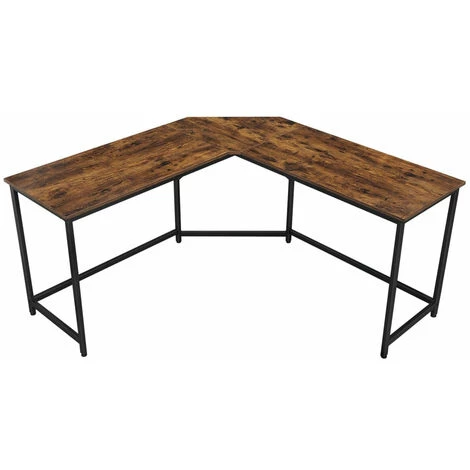 HELLOSHOP26 Bureau D Angle Table En Forme De L Pour Travailler Et Réviser Bureau à Domicile Gain D Espace Montage Facile Style Industriel 149 Cm Marron Noir Rustique - Marron 3 HELLOSHOP26 Bureau D Angle Table En Forme De L Pour Travailler Et Réviser Bureau à Domicile Gain D Espace Montage Facile Style Industriel 149 Cm Marron Noir Rustique - Marron