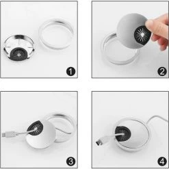 PERLE RARE Chemin De Câbles De Bureau 4 Pièces, Chemin De Câbles Design En Métal Brossé Pour Bureau - Chemin De Câbles Rond Encastré 60 Cm - Argent 9 PERLE RARE Chemin De Câbles De Bureau 4 Pièces, Chemin De Câbles Design En Métal Brossé Pour Bureau - Chemin De Câbles Rond Encastré 60 Cm - Argent -France Bureau Soldes 2022 63732552 3