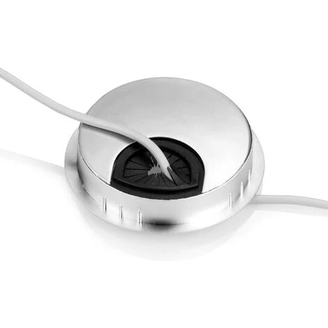 PERLE RARE Chemin De Câbles De Bureau 4 Pièces, Chemin De Câbles Design En Métal Brossé Pour Bureau - Chemin De Câbles Rond Encastré 60 Cm - Argent 6 PERLE RARE Chemin De Câbles De Bureau 4 Pièces, Chemin De Câbles Design En Métal Brossé Pour Bureau - Chemin De Câbles Rond Encastré 60 Cm - Argent – Image 4