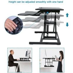 SWANEW Bureau Assis Debout Réglable En Hauteur Rehausseur écran PC Support Tablette Clavier 10 SWANEW Bureau Assis Debout Réglable En Hauteur Rehausseur écran PC Support Tablette Clavier -France Bureau Soldes 2022 63736322 4