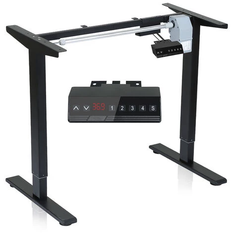 EINFEBEN Bureau Réglable En Hauteur, électrique, Cadre De Table, Table à Colonne Télescopique, Peut Supporter Jusqu'à 80 Kg, Noir - Blanc 3 EINFEBEN Bureau Réglable En Hauteur, électrique, Cadre De Table, Table à Colonne Télescopique, Peut Supporter Jusqu'à 80 Kg, Noir - Blanc