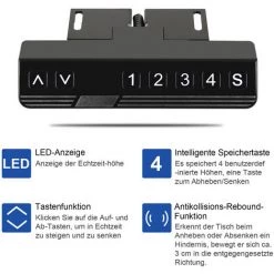 EINFEBEN Bureau Réglable En Hauteur, électrique, Cadre De Table, Table à Colonne Télescopique, Peut Supporter Jusqu'à 80 Kg, Noir - Blanc 9 EINFEBEN Bureau Réglable En Hauteur, électrique, Cadre De Table, Table à Colonne Télescopique, Peut Supporter Jusqu'à 80 Kg, Noir - Blanc -France Bureau Soldes 2022 63762225 3