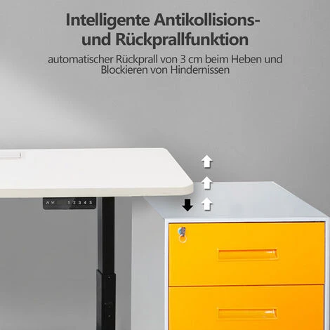 EINFEBEN Bureau Réglable En Hauteur, électrique, Cadre De Table, Table à Colonne Télescopique, Peut Supporter Jusqu'à 80 Kg, Noir - Blanc 6 EINFEBEN Bureau Réglable En Hauteur, électrique, Cadre De Table, Table à Colonne Télescopique, Peut Supporter Jusqu'à 80 Kg, Noir - Blanc – Image 4