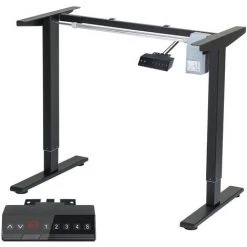 TolleTour Bureau Réglable En Hauteur, électrique, Cadre De Table, Table à Colonne Télescopique, Peut Supporter Jusqu'à 80 Kg, Noir