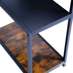 JN.SONGS Bureaux D'ordinateur Table D’étude Avec 2 Étagère Et Support De Bureau Pour Bureau Chambre Salon 137.5X60X92.5 Cm - Brun Rustique+Noir -France Bureau Soldes 2022 63780322 4