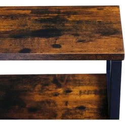 JN.SONGS Bureaux D'ordinateur Table D’étude Avec 2 Étagère Et Support De Bureau Pour Bureau Chambre Salon 137.5X60X92.5 Cm - Brun Rustique -France Bureau Soldes 2022 63780360 4