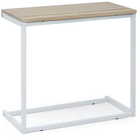 BOX FURNITURE Table Pour Tablette / Portable ECO 70x36x63 Cm Blanc-Naturel - Blanc 3 BOX FURNITURE Table Pour Tablette / Portable ECO 70x36x63 Cm Blanc-Naturel - Blanc