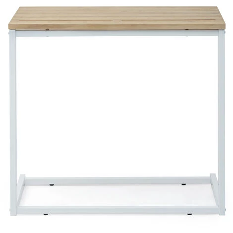 BOX FURNITURE Table Pour Tablette / Portable ECO 70x36x63 Cm Blanc-Naturel - Blanc 4 BOX FURNITURE Table Pour Tablette / Portable ECO 70x36x63 Cm Blanc-Naturel - Blanc – Image 2