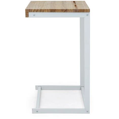 BOX FURNITURE Table Pour Tablette / Portable ECO 70x36x63 Cm Blanc-Naturel - Blanc 5 BOX FURNITURE Table Pour Tablette / Portable ECO 70x36x63 Cm Blanc-Naturel - Blanc – Image 3