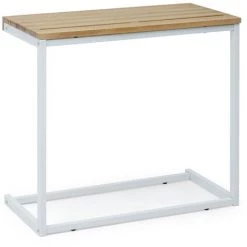 BOX FURNITURE Table Pour Tablette / Portable ECO 70x36x63 Cm Blanc-Vieilli - Blanc