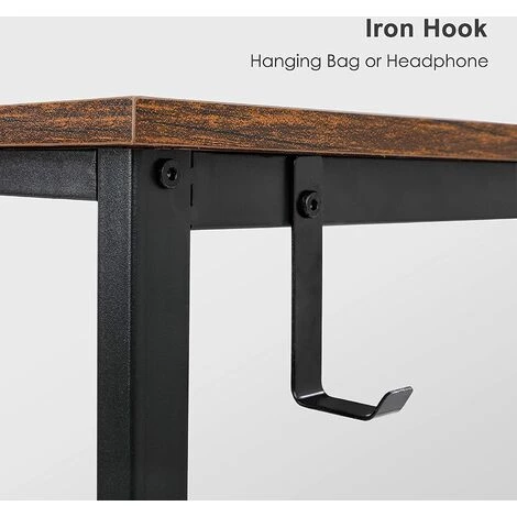 AICOK Bureau D’ordinateur, Table De Bureau En Bois Et Acier. Bureau Informatique Avec étagère.140x60x75cm.marron Vintage 6 AICOK Bureau D’ordinateur, Table De Bureau En Bois Et Acier. Bureau Informatique Avec étagère.140x60x75cm.marron Vintage – Image 4