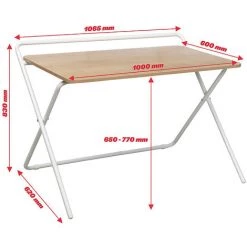 Table Pliante Leni | Réglable En Hauteur | LxP 1000 X 600 Mm | Chêne | Novigami - Chêne-Blanc -France Bureau Soldes 2022 64024012 5