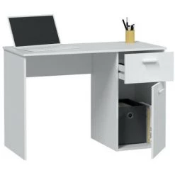 DANSMAMAISON Bureau 1 Porte 1 Tiroir Blanc Bois - DONCIN N°2 - L 108 X L 50 X H 73 Cm - Blanc 11 DANSMAMAISON Bureau 1 Porte 1 Tiroir Blanc Bois - DONCIN N°2 - L 108 X L 50 X H 73 Cm - Blanc -France Bureau Soldes 2022 64042526 5