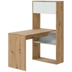 DANSMAMAISON Bureau Modulable Avec étagères Blanc/Chêne - AIKI - Horizontale : L 112 X L 144 X H 72.5 ; Verticale : L 108 X L 70 X H 140 Cm - Bois Clair 10 DANSMAMAISON Bureau Modulable Avec étagères Blanc/Chêne - AIKI - Horizontale : L 112 X L 144 X H 72.5 ; Verticale : L 108 X L 70 X H 140 Cm - Bois Clair -France Bureau Soldes 2022 64043516 4