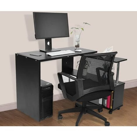 LEISEN Bureau En Forme De L - Rotation à 360 Degrés - Angle Réglable - Bureau De Rangement Pour Ordinateur Portable - Blanc 5 LEISEN Bureau En Forme De L - Rotation à 360 Degrés - Angle Réglable - Bureau De Rangement Pour Ordinateur Portable - Blanc – Image 3