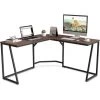 LEISEN Bureau D'Ordinateur Bois Marron Vintage Table D'écriture En Forme De L Poste De Travail Pour Bureau à Domicile 140x140x75cm LCD114001WE -France Bureau Soldes 2022 64074313 1