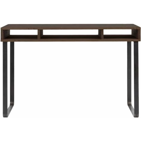 Bureau De Bureau / HANNUN Elma, Bois En Bois Et Fonte, Couleur Nogale - 120 X 60 X 78,6 Cm - 3 Compartiments 3 Bureau De Bureau / HANNUN Elma, Bois En Bois Et Fonte, Couleur Nogale - 120 X 60 X 78,6 Cm - 3 Compartiments
