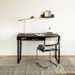 Bureau De Bureau / HANNUN Elma, Bois En Bois Et Fonte, Couleur Nogale - 120 X 60 X 78,6 Cm - 3 Compartiments 9 Bureau De Bureau / HANNUN Elma, Bois En Bois Et Fonte, Couleur Nogale - 120 X 60 X 78,6 Cm - 3 Compartiments -France Bureau Soldes 2022 64116762 3