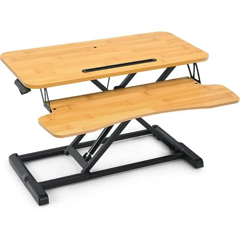 RELAX4LIFE Poste De Travail Réglable En Hauteur Avec Élévateur à Gaz, Bureau Extensible Avec 2 Plateaux Pour Clavier, Support D’Ordinateur Portable Pour Bureau/Domicile (Naturel) 3 RELAX4LIFE Poste De Travail Réglable En Hauteur Avec Élévateur à Gaz, Bureau Extensible Avec 2 Plateaux Pour Clavier, Support D’Ordinateur Portable Pour Bureau/Domicile (Naturel)