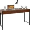 RELAX4LIFE Table Informatique à 2 Tiroirs Avec Cadre En Acier Robuste, Bureau Style Industriel Charge Max. 100kg Pour Bureau, Salon, 112x48x76cm, Café/Noir/Brun (Brun) -France Bureau Soldes 2022 64129759 1