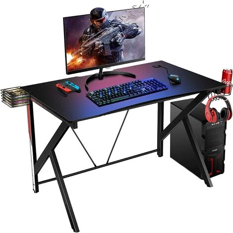 RELAX4LIFE Bureau Gamer, Bureau Gaming Polyvalent En Frome K Avec Porte-gobelet, Support Pour Casque Et Support Audio, Table D'ordinateur Pour Chambre/Bureau, 106X60X98CM 3 RELAX4LIFE Bureau Gamer, Bureau Gaming Polyvalent En Frome K Avec Porte-gobelet, Support Pour Casque Et Support Audio, Table D'ordinateur Pour Chambre/Bureau, 106X60X98CM