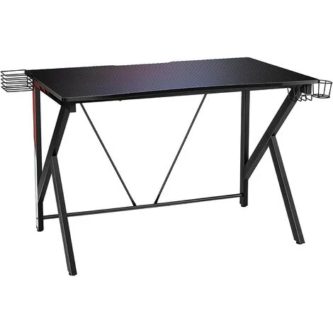 RELAX4LIFE Bureau Gamer, Bureau Gaming Polyvalent En Frome K Avec Porte-gobelet, Support Pour Casque Et Support Audio, Table D'ordinateur Pour Chambre/Bureau, 106X60X98CM 4 RELAX4LIFE Bureau Gamer, Bureau Gaming Polyvalent En Frome K Avec Porte-gobelet, Support Pour Casque Et Support Audio, Table D'ordinateur Pour Chambre/Bureau, 106X60X98CM – Image 2