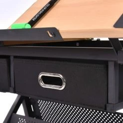 RELAX4LIFE Table à Dessin En MDF Inclinable Avec Tabouret, Bureau à Dessin Et Tabouret à 2 Tiroirs, Hauteur Réglable Pour Peinture, Art, Ecriture -France Bureau Soldes 2022 64130084 4
