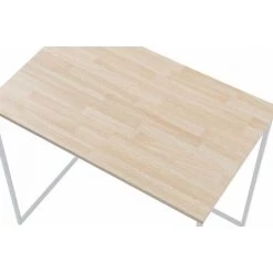 SKRAUT HOME Table D'étude MIA. Plateau En Bois Couleur Chêne Nordique De 19 Mm D'épaisseur. Pieds En Métal Blanc. 120x60x75cm - MULTICOLORE -France Bureau Soldes 2022 64160980 3