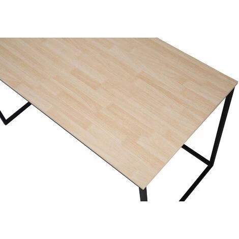 SKRAUT HOME Table D'étude MIA. Plateau En Bois Couleur Chêne Nordique De 19 Mm D'épaisseur. Pieds En Métal Noir. 120x60x75cm - MULTICOLORE 5 SKRAUT HOME Table D'étude MIA. Plateau En Bois Couleur Chêne Nordique De 19 Mm D'épaisseur. Pieds En Métal Noir. 120x60x75cm - MULTICOLORE – Image 3