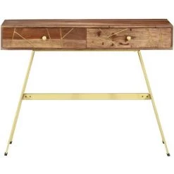 FUHUIDATRADING Bureau Avec Tiroirs 100x55x75 Cm Bois Solide -France Bureau Soldes 2022 64210630 3