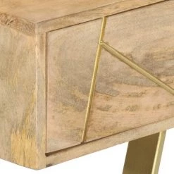 FUHUIDATRADING Bureau Avec Tiroirs 100x55x75 Cm Bois Solide De Manguier -France Bureau Soldes 2022 64210893 4