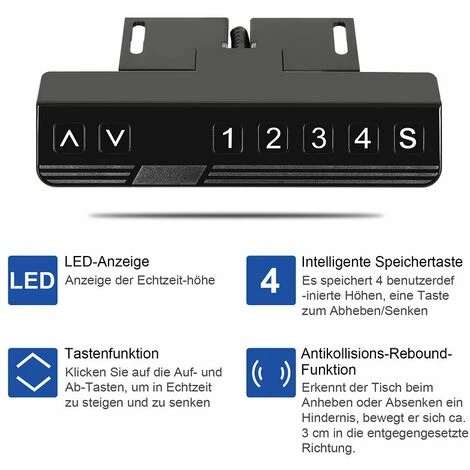 Hengda Cadre De Table De Bureau Réglable En Hauteur Table à Colonne De Levage Jusqu'à 80 Kg De Charge, Noir 5 Hengda Cadre De Table De Bureau Réglable En Hauteur Table à Colonne De Levage Jusqu'à 80 Kg De Charge, Noir – Image 3