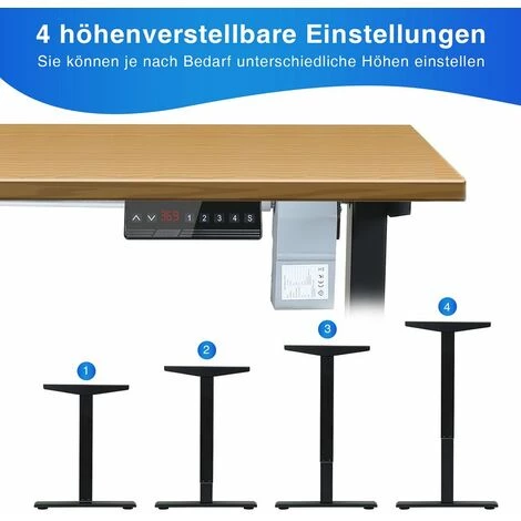Hengda Cadre De Table De Bureau Réglable En Hauteur Table à Colonne De Levage Jusqu'à 80 Kg De Charge, Noir 7 Hengda Cadre De Table De Bureau Réglable En Hauteur Table à Colonne De Levage Jusqu'à 80 Kg De Charge, Noir – Image 5