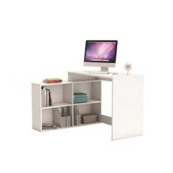 BEFARA TABLE AVEC ÉTAGÈRES KAPPA - Blanc - Blanc -France Bureau Soldes 2022 64373661 4