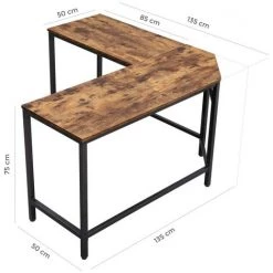 BEFARA TABLE DE BUREAU EN L VASAGLE -France Bureau Soldes 2022 64379892 5