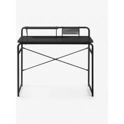 Bureau Coloris Noir En Mélamine Et Pieds En Acier - Longueur 98 X Profondeur 46 X Hauteur 89 Cm -PEGANE- -France Bureau Soldes 2022 64456520 5