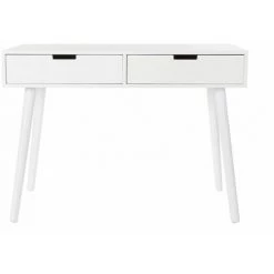 Bureau En Paulownia / Contreplaqué Coloris Blanc - Longueur 100 X Hauteur 74 X Profondeur 50 Cm - PEGANE -