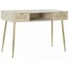 Bureau En Bois De Rotin Et Pauwlonia Coloris Naturel - Longueur 115 X Hauteur 77 X Profondeur 50 Cm - PEGANE -