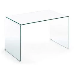 Bureau En Verre Trempé - Longueur 125 X Profondeur 70 X Hauteur 76 Cm -PEGANE-