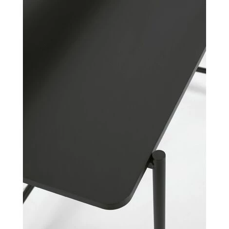 Bureau Coloris Noir En Mélaminé Et Pieds En Métal Laqué - Longueur 120 X Profondeur 64,5 X Hauteur 88 Cm -PEGANE- 6 Bureau Coloris Noir En Mélaminé Et Pieds En Métal Laqué - Longueur 120 X Profondeur 64,5 X Hauteur 88 Cm -PEGANE- – Image 4