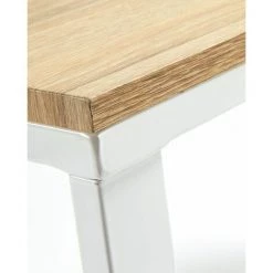 Bureau Coloris Naturel / Blanc En Mélamine Et Pieds En Acier - Longueur 120 X Profondeur 60 X Hauteur 76 Cm -PEGANE- -France Bureau Soldes 2022 64459520 2