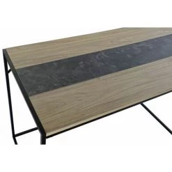 Bureau En MDF Naturel Et Métal Coloris Noir - Longueur 120 X Hauteur 75 X Profondeur 60 Cm - PEGANE - -France Bureau Soldes 2022 64461637 3