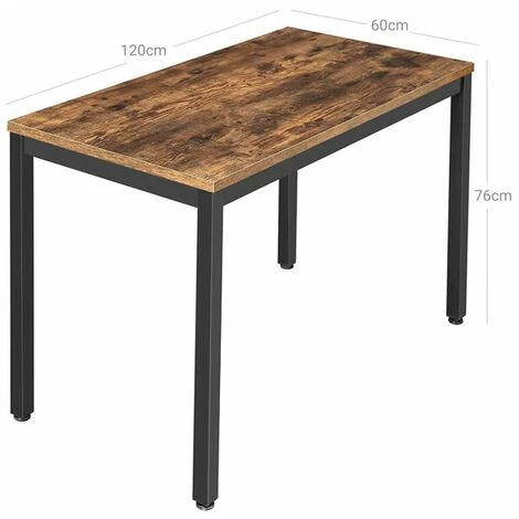 HELLOSHOP26 Bureau Informatique Table D’étude Avec Cadre Stable En Métal Table Multifonctionnelle Au Bureau Au Salon Salle D’étude Style Industriel 120 Cm Marron Rustique - Marron 4 HELLOSHOP26 Bureau Informatique Table D’étude Avec Cadre Stable En Métal Table Multifonctionnelle Au Bureau Au Salon Salle D’étude Style Industriel 120 Cm Marron Rustique - Marron – Image 2