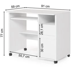 Table D'ordinateur „Polo" Blanc Vicco -France Bureau Soldes 2022 64517479 3
