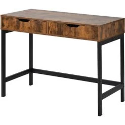 MODERNLUXE Table De Bureau D'ordinateur Industriel Avec 2 Tiroirs Table De Travail Bureau à Domicile Marron 8 MODERNLUXE Table De Bureau D'ordinateur Industriel Avec 2 Tiroirs Table De Travail Bureau à Domicile Marron -France Bureau Soldes 2022 64694492 2
