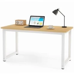 MODERNLUXE Bureau D'ordinateur En Bois Table D'écriture Naturel