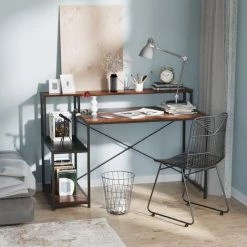 Bureau D'ordinateur Avec Etagere Domicile Cadre En Metal Noir Capacite De Poids 250 Lb 137.5 X 60 X 92.5 CM Marron Rustique,LBF 9 Bureau D'ordinateur Avec Etagere Domicile Cadre En Metal Noir Capacite De Poids 250 Lb 137.5 X 60 X 92.5 CM Marron Rustique,LBF -France Bureau Soldes 2022 64710630 3